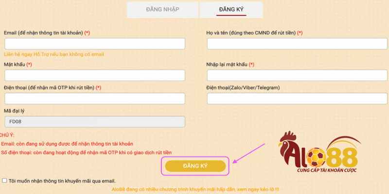 Đăng ký Alo88 để lấy mạng Bong88