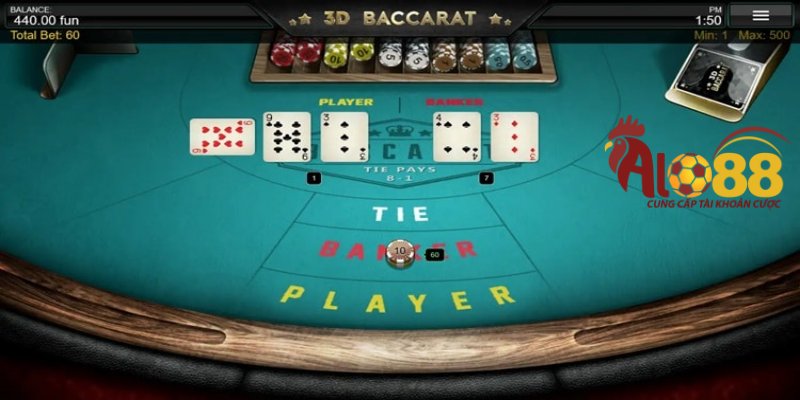 Tính điểm bài và công bố điểm Baccarat Alo-88